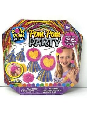 Pom Pom World Creative Kids DIY Pom Pom Earrings Jewelry Making Kit Girl Gift